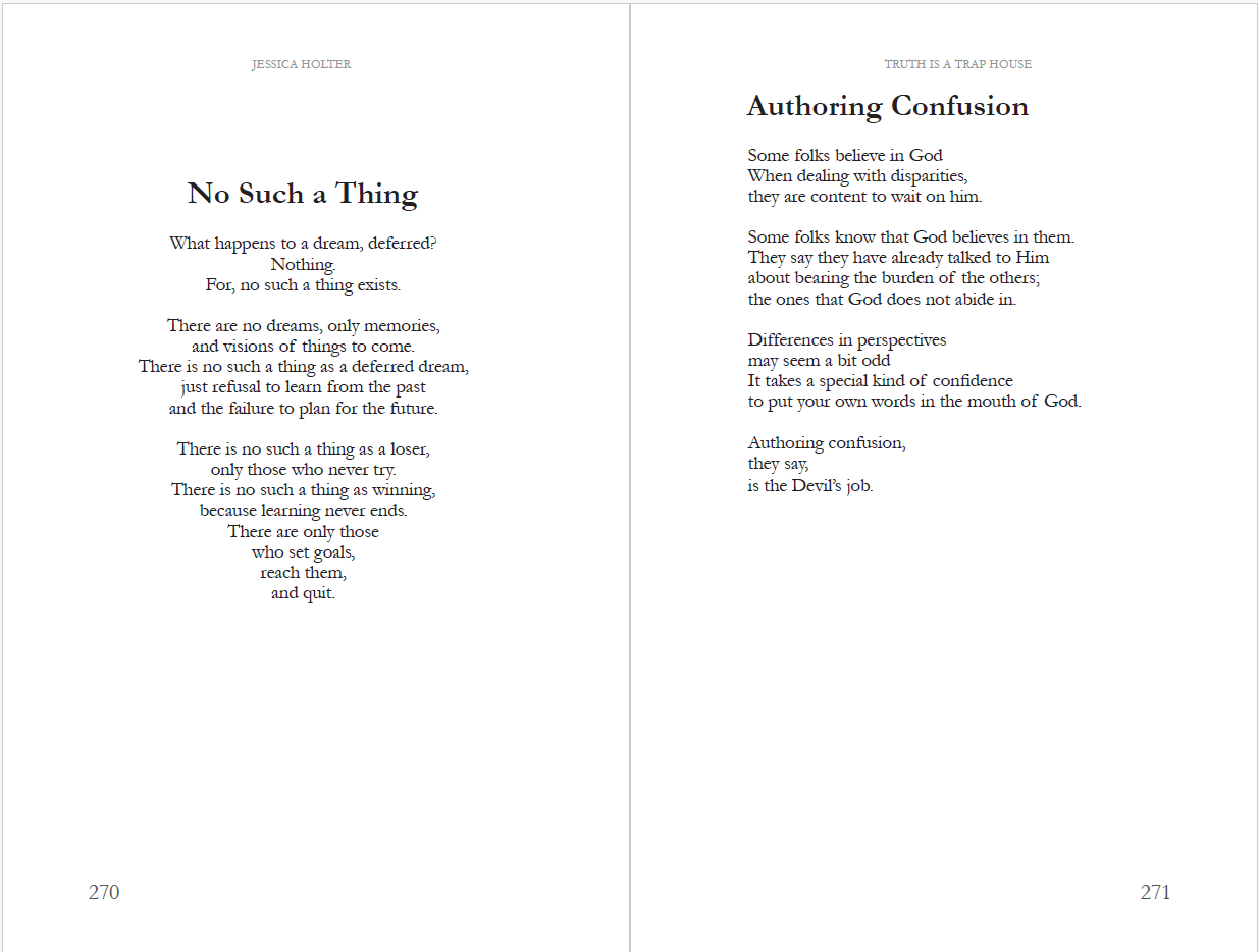 Truth is a Trap House by Jessica Holter, Author, Poet