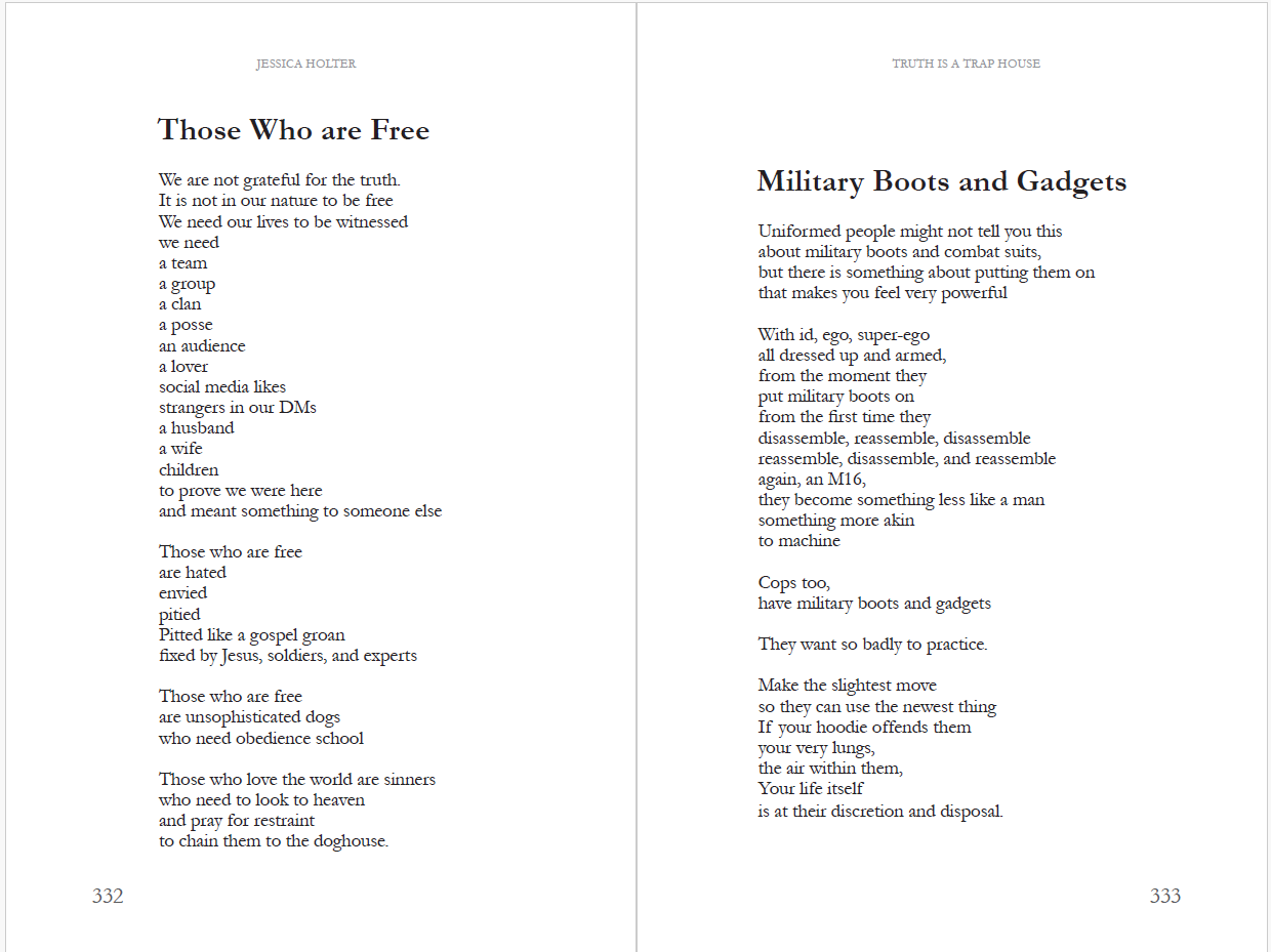 Truth is a Trap House by Jessica Holter, Author, Poet