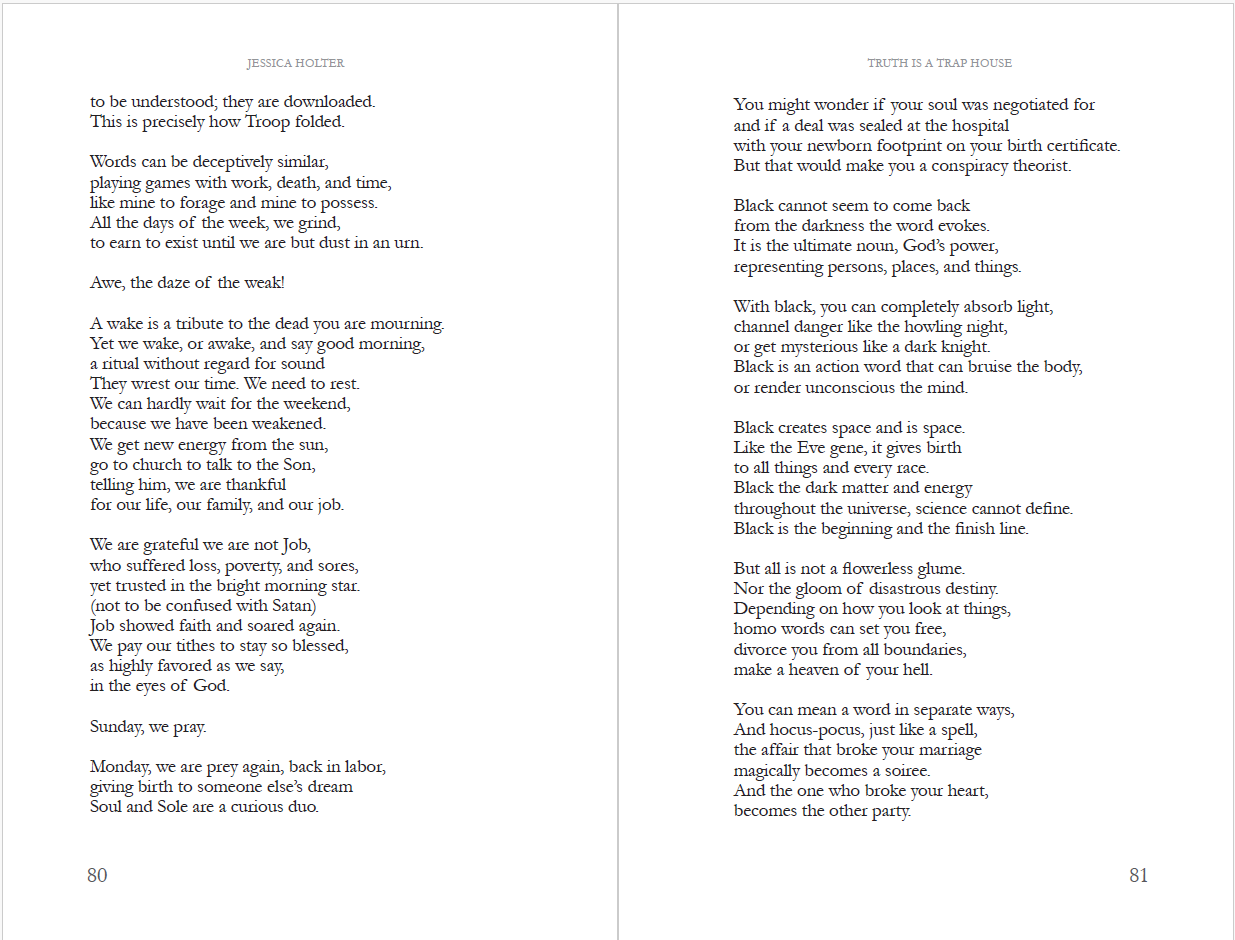 Truth is a Trap House by Jessica Holter, Author, Poet